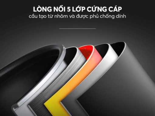 Lòng nồi nhôm dày dặn, phủ chống dính cao cấp