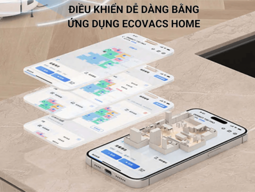 Điều khiển dễ dàng thông qua ứng dụng Ecovacs Home