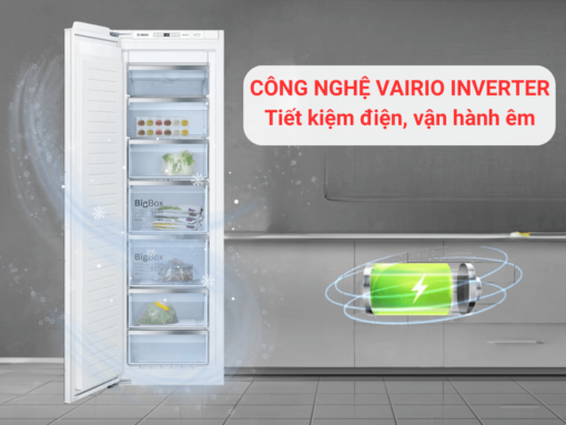tủ đông lắp âm bosch gin81aef0 series 6 (3) Công nghệ Vario Inverter tiết kiệm điện, vận hành êm