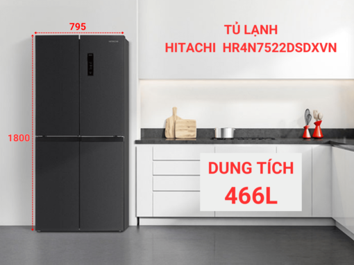 Tủ lạnh Hitachi HR4N7522DSDXVN thiết kế nhiều cánh tiện dụng, sang trọng
