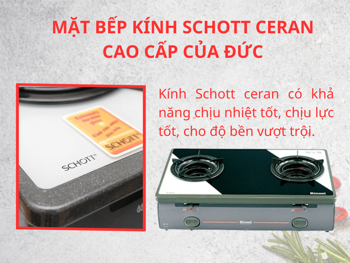 Mặt bếp kính Schott Ceran cao cấp của Đức