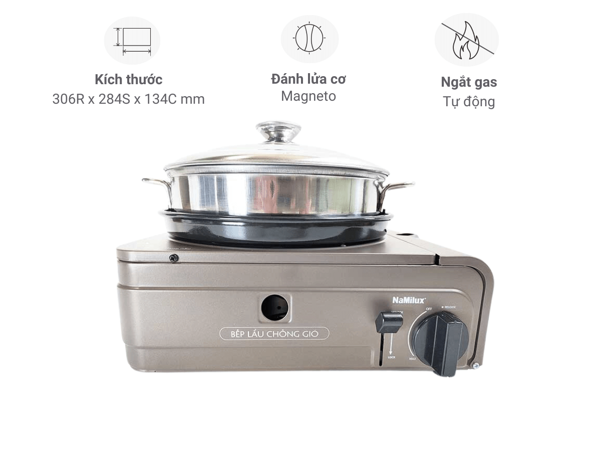 Bếp gas mini NaMilux PL2013AS giá tốt tại Đà Nẵng