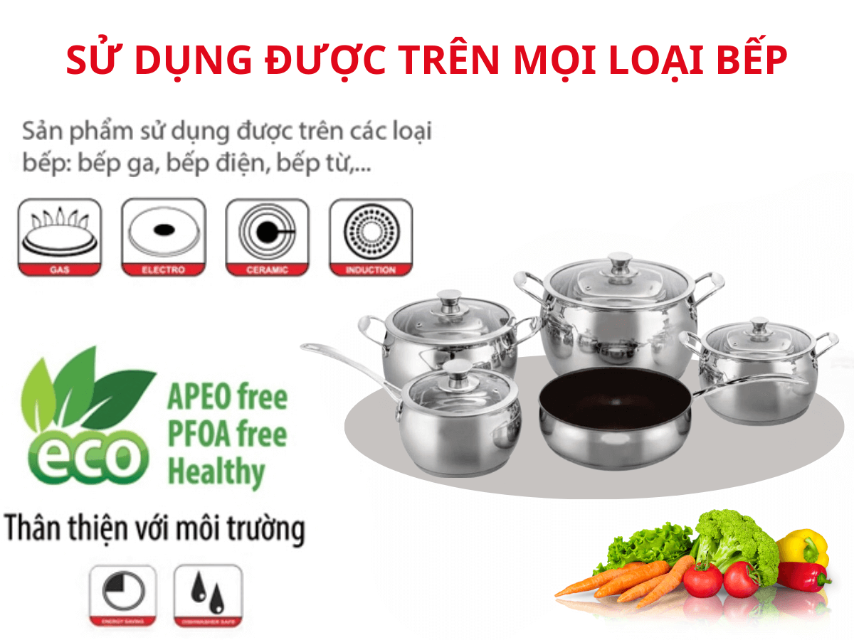 Sử dụng được trên mọi loại bếp