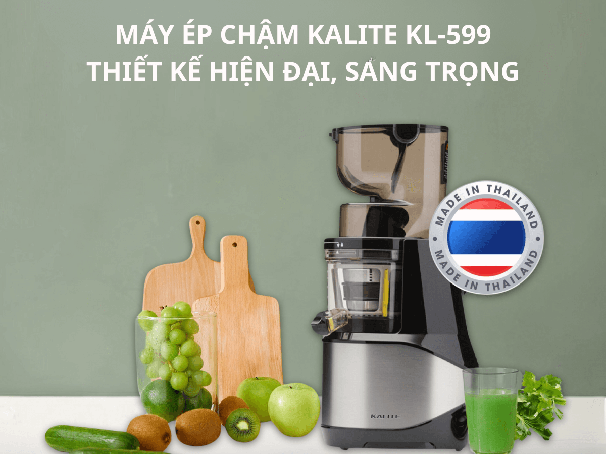Máy ép chậm Kalite KL-599 thiết kế hiện đại, sang trọng