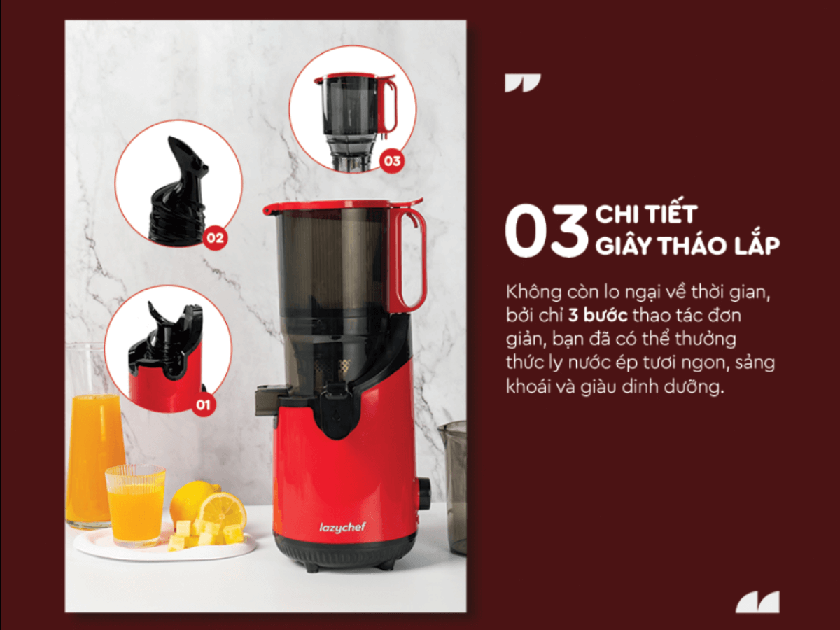 Dễ dàng tháo lắp và vệ sinh