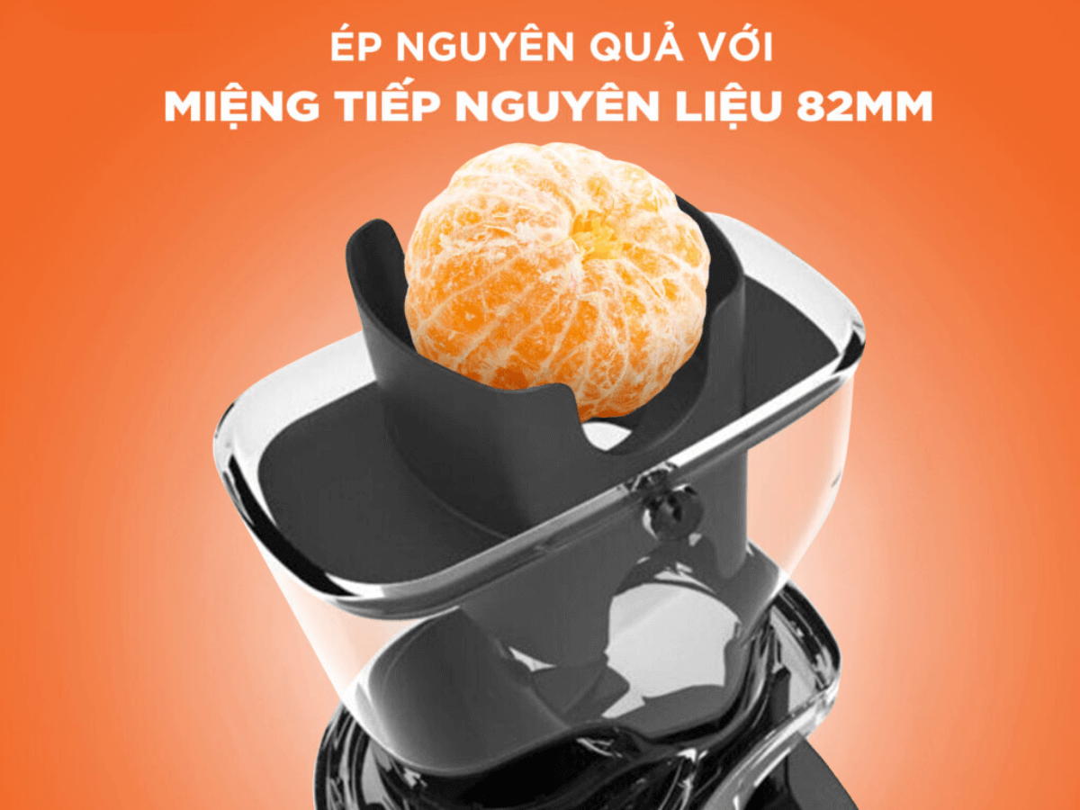 Khoang tiếp nguyên liệu lớn, đường kính rộng 82mm