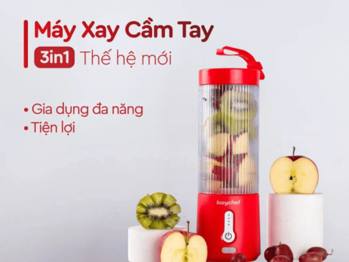 Máy xay cầm tay 3in1 Lazychef 450ml thiết kế nhỏ gọn, đẹp mắt