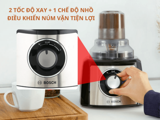 2 tốc độ xay + 1 chế độ nhồi, điều khiển núm vặn tiện lợi