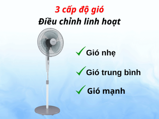 3 cấp độ gió, điều chỉnh linh hoạt