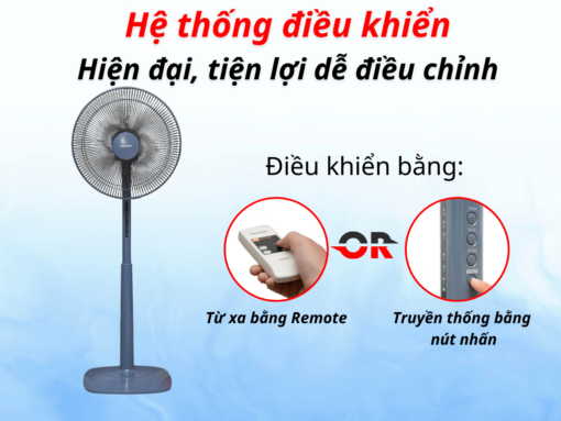 quạt đứng panasonic f-409kb (5) Hệ thống điều khiển hiện đại, tiện lợi