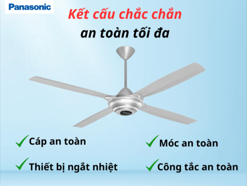 quạt trần panasonic f-56mzg-ss (3) Kết cấu chắc chắn, an toàn tối đa