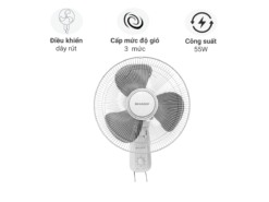 Quạt treo tường Sharp PJ-W40MV-LG