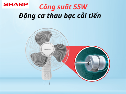 quạt treo tường sharp pj-w40mv-lg (5) Quạt treo tường Sharp PJ-W40MV-LG