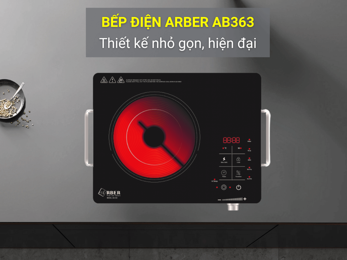 Bếp điện Arber AB363 thiết kế nhỏ gọn, hiện đại