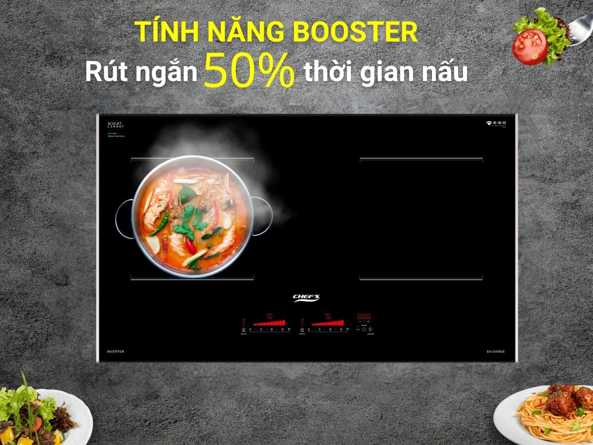 Gia nhiệt nhanh Booster giúp nấu nướng nhanh chóng