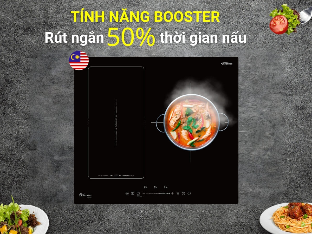 Gia nhiệt nhanh Booster giúp nấu nướng nhanh chóng