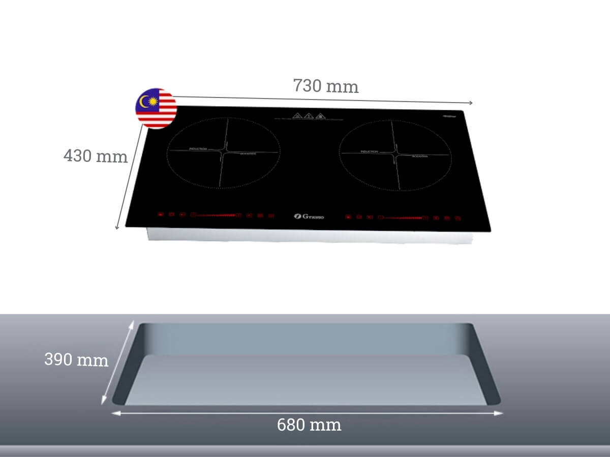 Kích thước bếp từ Grasso GS 9523IH