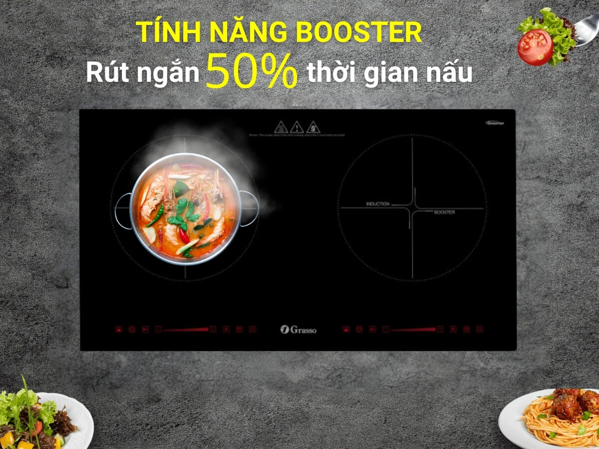 Gia nhiệt nhanh Booster giúp nấu nướng nhanh chóng