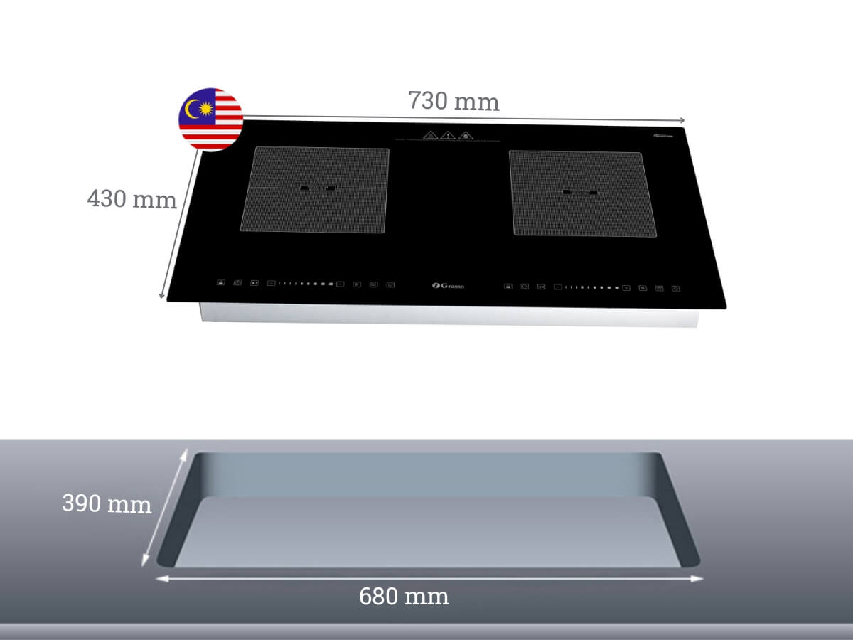 Kích thước bếp từ Grasso GS 9525IH