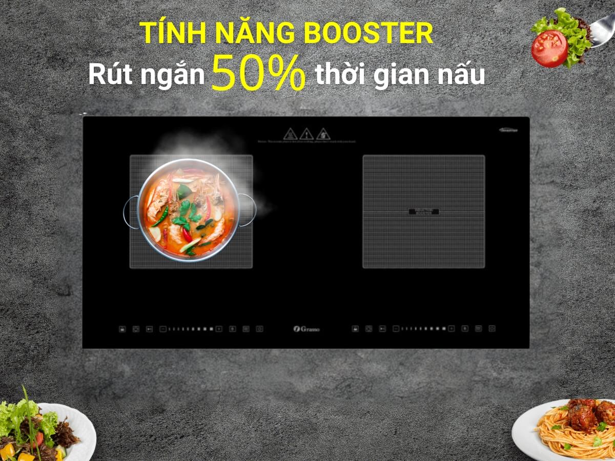 Gia nhiệt nhanh Booster giúp nấu nướng nhanh chóng