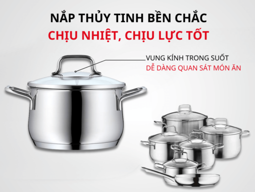 Nắp nồi thuỷ tinh bền chắc, chịu nhiệt và chịu lực tốt