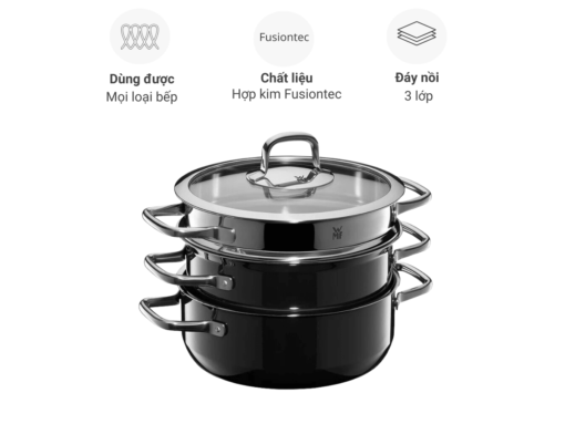bộ nồi wmf fusiontec compact 3 món (đen)