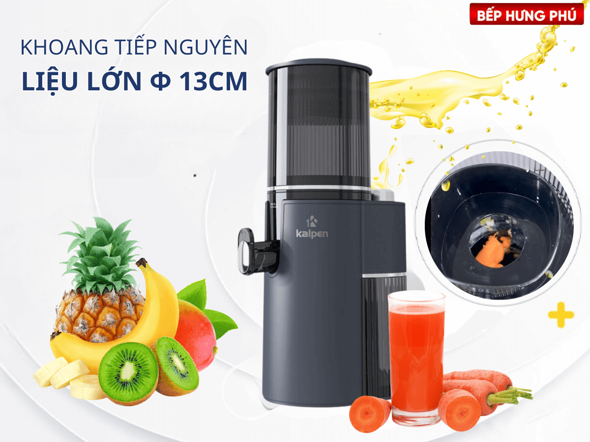 Khoang tiếp nguyên liệu lớn, đường kính rộng 13cm