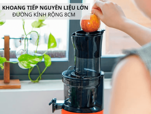 máy ép chậm snapbee s300 elite(cam) (2) Khoang tiếp nguyên liệu lớn, đường kính rộng 8cm