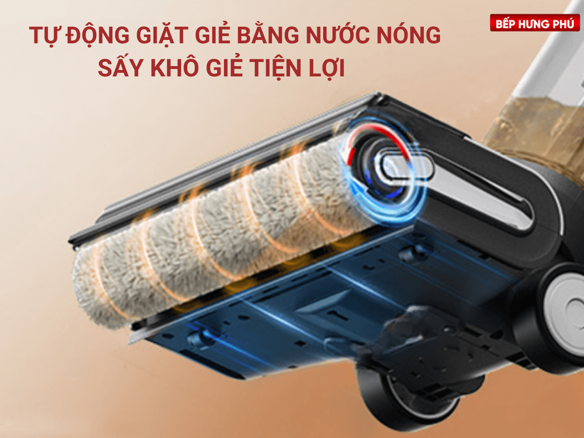 Tự giặt giẻ lau bằng nước nóng và sấy khô giẻ tiện lợi