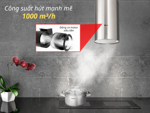 Công suất hút mùi mạnh mẽ 1000 m³/h