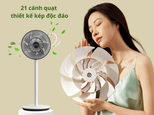 quạt tích điện xiaomi keheal f4 (2) 21 cánh quạt thiết kế kép độc đáo