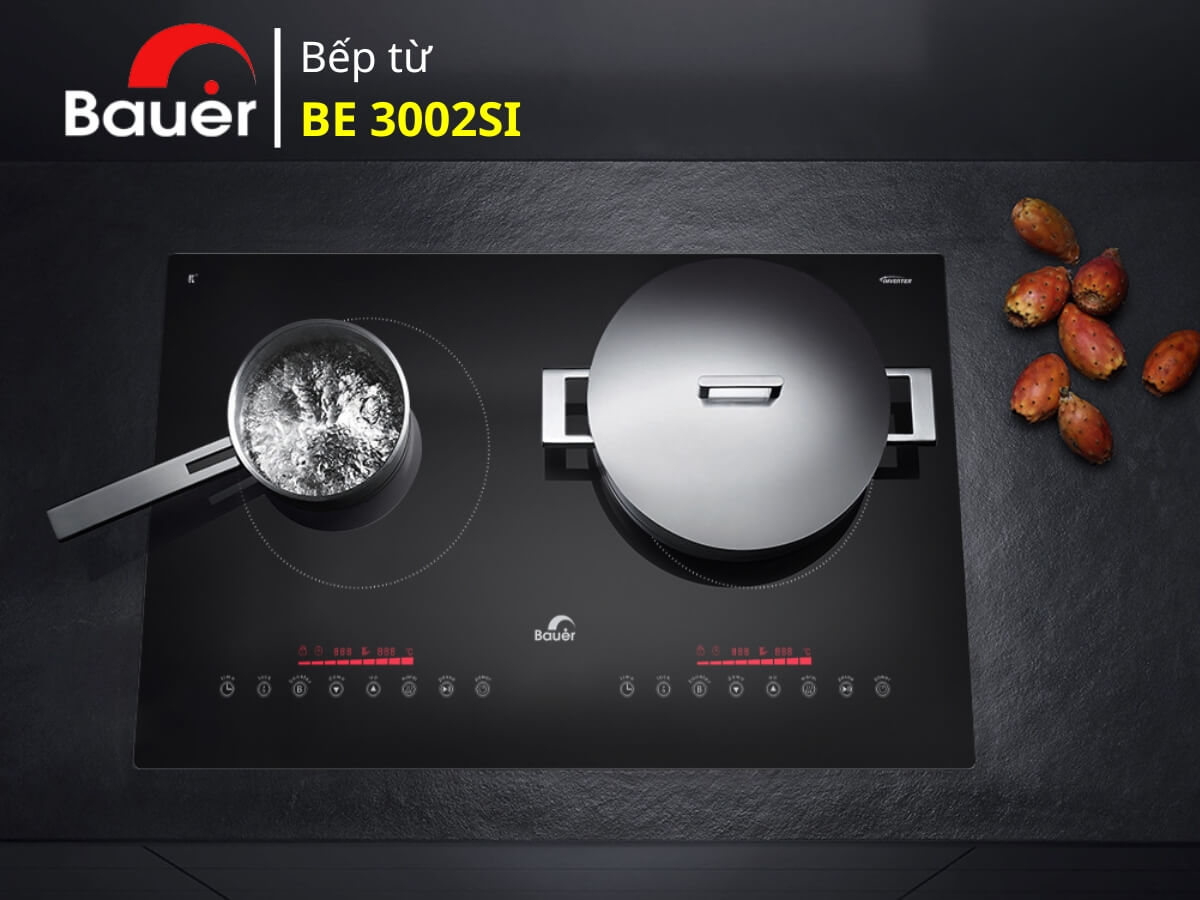 Bếp từ Bauer BE 3002SI thiết kế 2 vùng nấu sang trọng