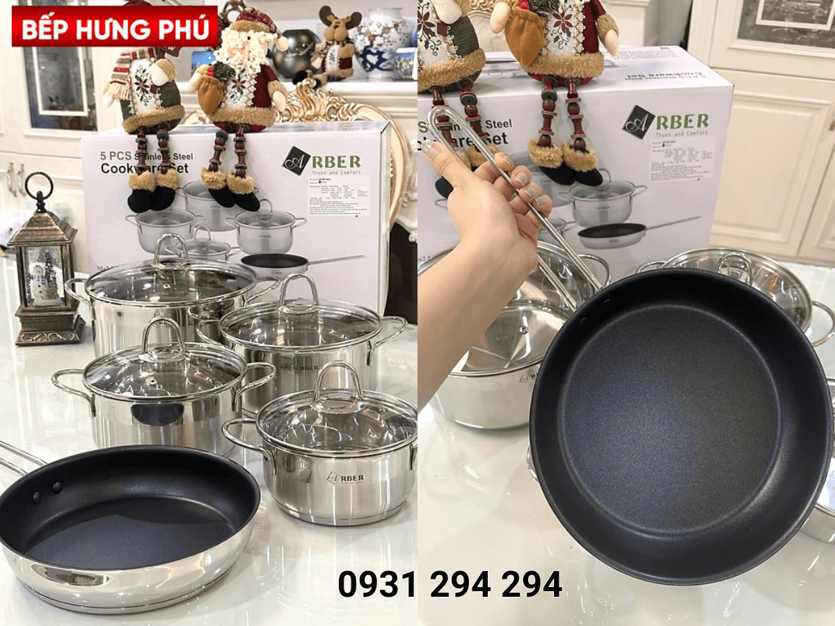 bộ nồi Inox Arber Salmon