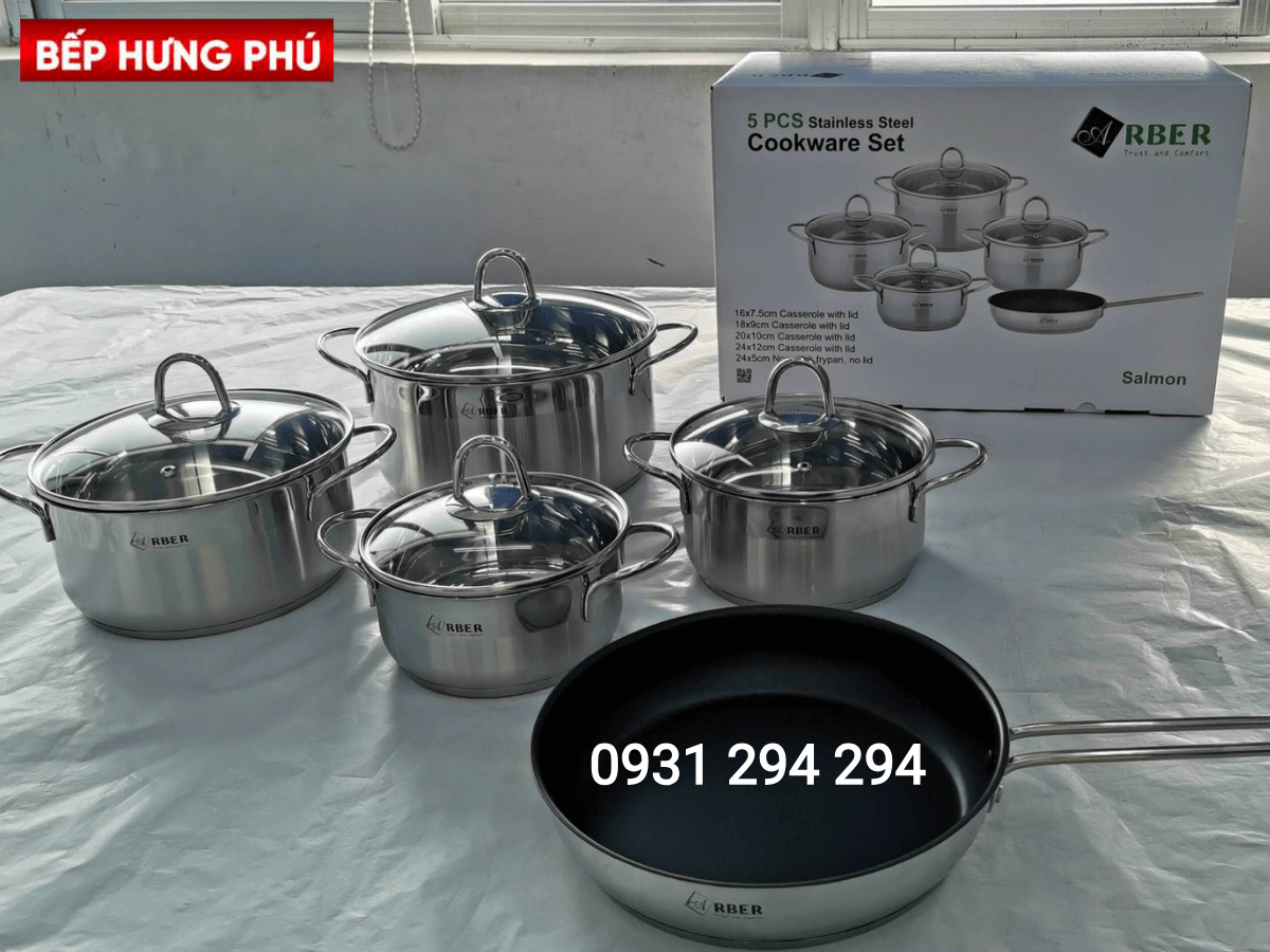 bộ nồi Inox Arber Salmon