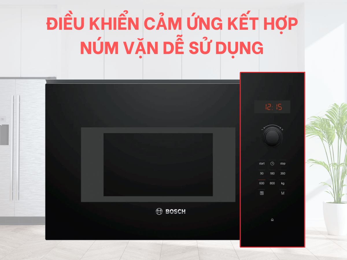 Điều khiển cảm ứng kết hợp núm vặn dễ sử dụng