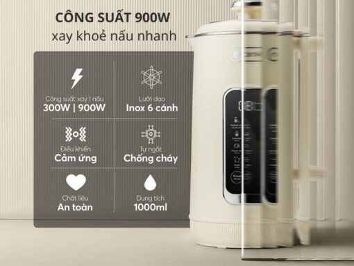 Công suất 900W xay khoẻ nấu nhanh