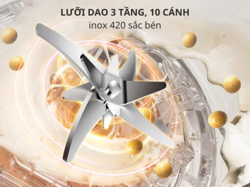Lưỡi dao 3 tầng 10 cánh, inox 420 sắc bén