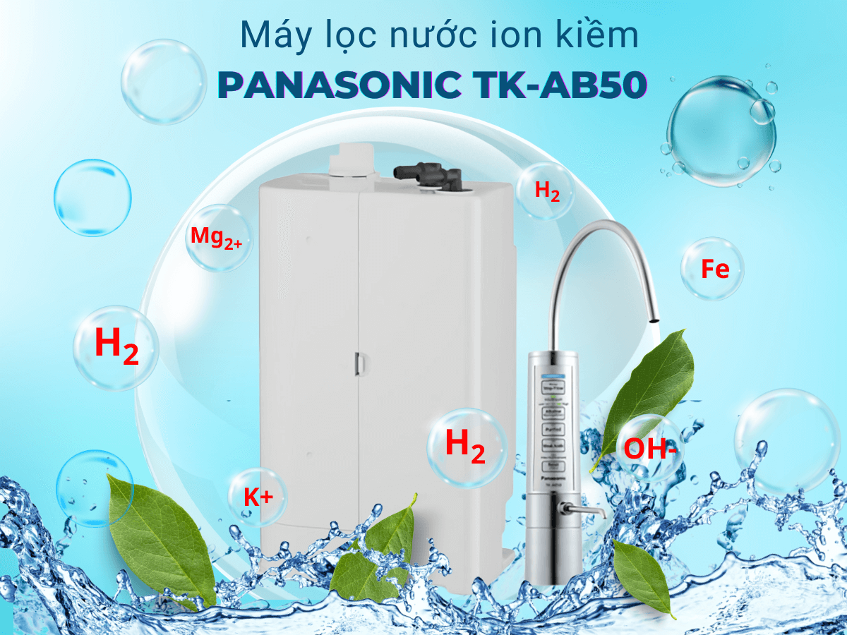 Máy lọc nước ion kiềm Panasonic TK-AB50 thiết kế nhỏ gọn, sang trọng