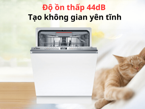 máy rửa chén bosch smv6ycx02e (5) Động cơ không chổi than EcoSilence Drive, độ ồn thấp 44dB