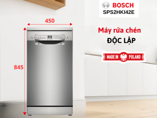 Máy rửa chén Bosch SPS2HKI42E thiết kế độc lập dễ lắp đặt, di chuyển