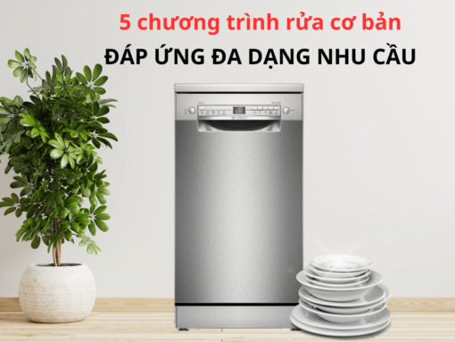 5 chương trình rửa cơ bản và 3 tuỳ chọn đặc biệt