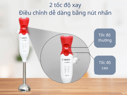2 tốc độ xay, điều chỉnh dễ dàng bằng nút nhấn