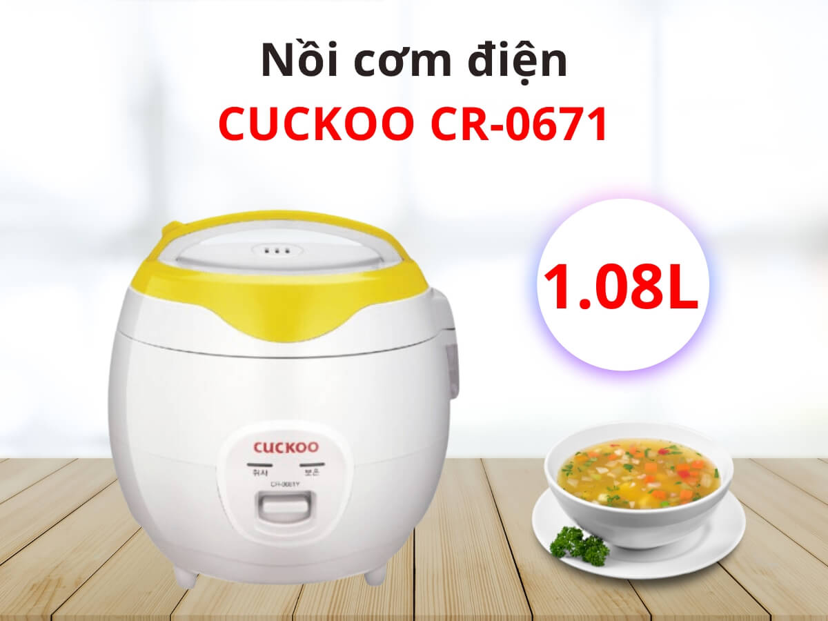 Nồi cơm điện cơ Cuckoo CR-0671 dung tích 1.08 lít, thiết kế đẹp mắt