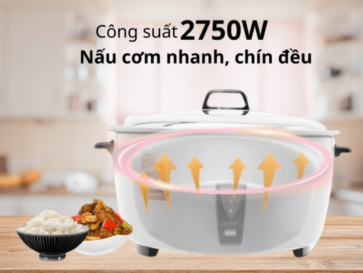 Công suất 2750W nấu cơm nhanh, chín đều