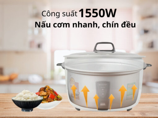 Công suất 1550W nấu cơm nhanh, chín đều