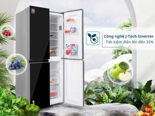 tủ lạnh sharp sj-fxp480vg-bk inverter 401l (4) Công nghệ J-Tech Inverter và chế độ Extra Eco tiết kiệm điện