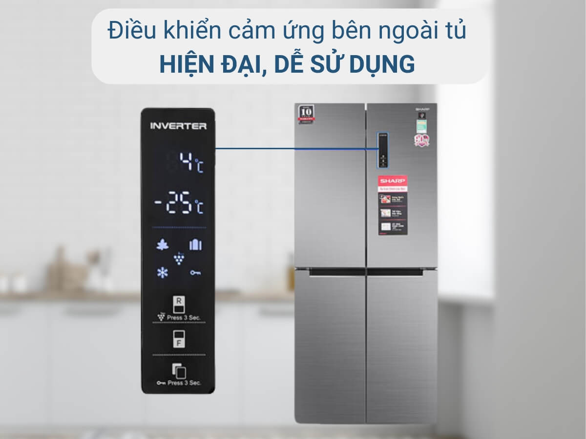 Điều khiển cảm ứng bên ngoài cửa tủ