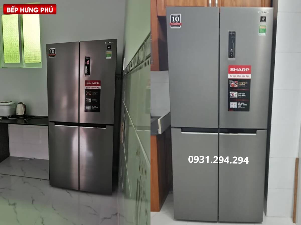 tủ lạnh Sharp SJ-FXP480V-SL có màu xám hiện đại phù hợp với mọi không gian nội thất