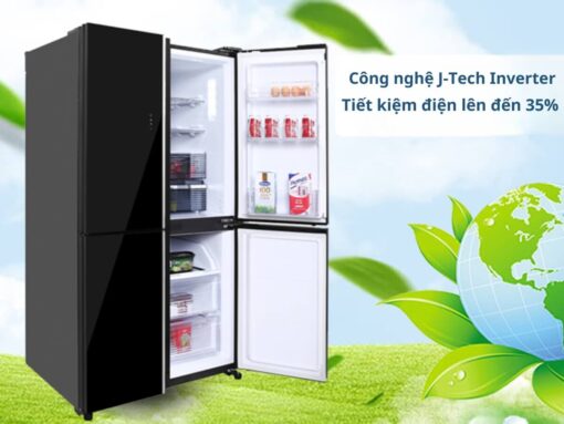 tủ lạnh sharp sj-fxp600vg-bk inverter 525l (3) Công nghệ J-Tech Inverter và chế độ Eco tiết kiệm điện