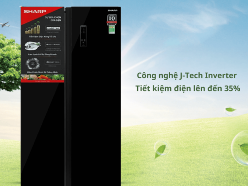 tủ lạnh sharp sj-sbx440vg-bk inverter 442l (3) Công nghệ Inverter tiết kiệm điện